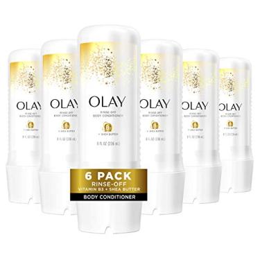 Imagem de Olay Condicionador corporal enxaguante no chuveiro para pele seca com B3 e manteiga de karité para hidratação duradoura, 20 ml (pacote com 6)