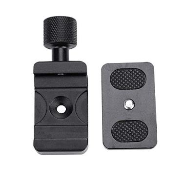 Imagem de Braçadeira ajustável para câmera de 30 mm + placa QR - placa de liberação rápida de liga de alumínio - com nível de parafuso e bolha de 1/4 de polegada - braçadeira de placa de liberação rápida - para cabeça de esfera de tripé padrão Arca Swiss