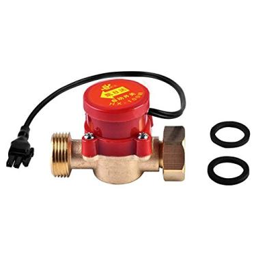 Imagem de LDEXIN Bomba de aumento de fluxo de água Sensor interruptor de bomba eletrônica automático para chuveiro Baixa pressão de água Aquecedor solar Circulação de água, 100 W 2 portas 1/2" 3/4" PT Thread