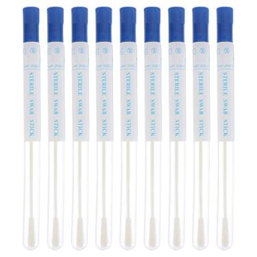 Imagem de Healifty 50 conjuntos de cotonetes nasofaríngeos com ponta de nylon flocado com tampa de tubos cotonete nasal estéril nylon flocado ponta flocada