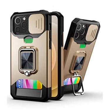 Imagem de Capa de telefone de proteção de lente deslizante slot para cartão para iphone 13 11 12 pro max x xs max xr 7 8 plus 11pro capa de suporte de anel robusto blindado, t6, para iphone 11 pro