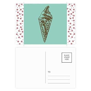 Imagem de Cones de sorvete, desenho de chocolate, sorvete, Natal, flor, celebração, cartão postal de correspondência de bênção