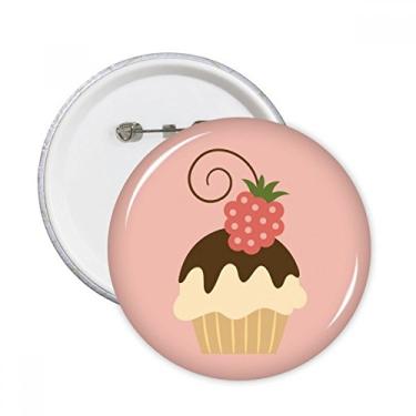 Imagem de Broche redondo de morango chocolate doce sorvete broche emblema acessório decoração 5 peças