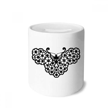 Imagem de DIYthinker Borboleta com asas florais caixa para dinheiro caixa de cerâmica porta-moedas presente de cofrinho