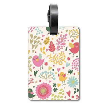 Imagem de Folhas de pássaro para pintura de plantas de flores, bolsa de viagem, etiqueta para cartão de bagagem