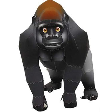 Imagem de Quebra Cabeça 3D Animal Safari Miniatura Macaco Gorila Da Montanha Colagem Papercraft - HAS BRASIL
