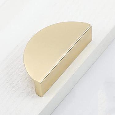 Imagem de Maçaneta Semicircular Dourada Cômoda Armário Luz Luxo Gabinete Roupeiro Maçaneta da Porta Preto Redondo Triângulo Maçaneta para Móveis, 02