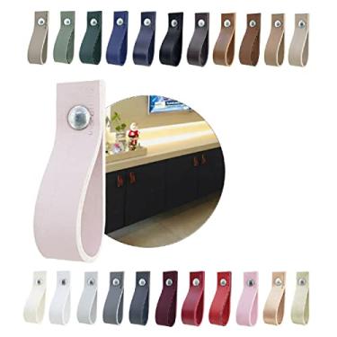 Imagem de Puxador Doko Parafuso para Móveis Armário Guarda Roupa Gaveta Porta Baús Caixas Bandeja Cesto Tábua - Cor Textura de Couro (Rosa claro)