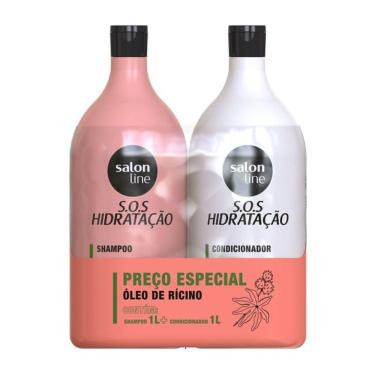 Imagem de Shampoo + Condicionador Salon Line Sos Hidratação Óleo De Rícino 1L