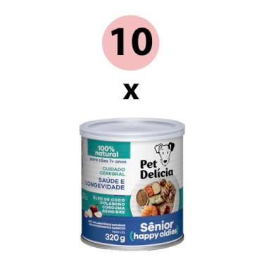 Imagem de KIT 10 Ração Úmida Pet Delícia Cães Senior Happy Oldies 320g