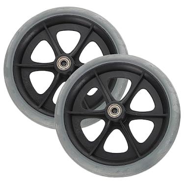 Imagem de HEMOTON 2 Unidades Roda dianteira da cadeira de rodas suprimentos substituíveis para rodas de reposição para andadores rodas de cadeira de rodas 8 polegadas rodas de cadeira de rodas 8 em