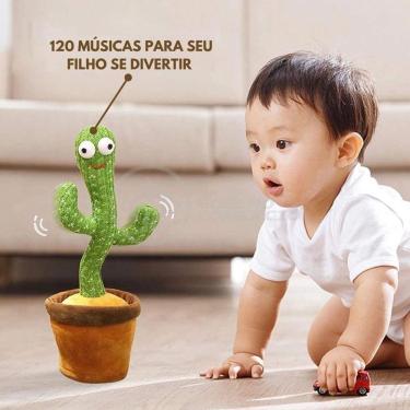 Imagem de Brinquedo Cacto Dançante Pelúcia 120 Músicas Fala Repete Usb