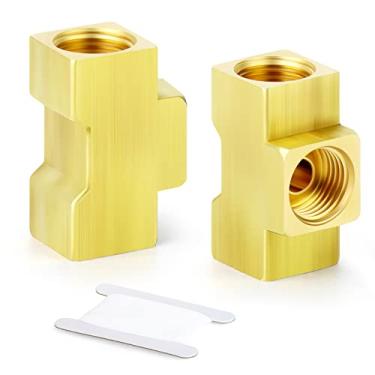 Imagem de GASHER 5 peças de acessórios de linha de freio de latão 7/40.6 cm-24 roscas flare invertido União fêmea para combustível/AIR/Lquid/gás