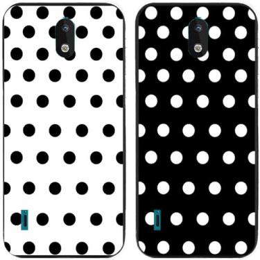 Imagem de 2 peças preto branco bolinhas impressas TPU gel silicone capa de telefone traseira para Nokia todas as séries (Nokia 1.3)