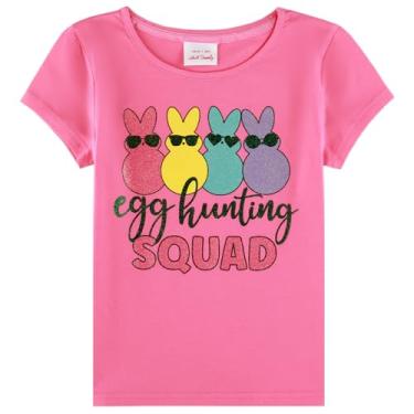 Imagem de HH Family Camisetas de Páscoa para meninas, crianças, presente de Páscoa, coelhinho, roupas 3-12 anos, Egg Squad P, 12