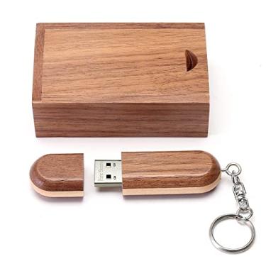 Imagem de USB 2.0 Flash Drive Two-Color Wood USB 2.0 Memory Stick Pen Drives with Wooden Box (64GB, Tan)