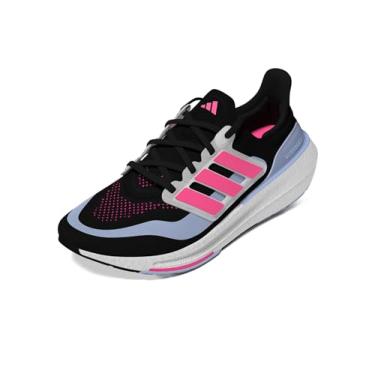 Imagem de adidas Tênis de corrida feminino Ultraboost Light, Preto/Rosa lúcido/Azul Dawn, 40