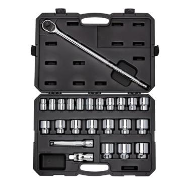 Imagem de TEKTON Conjunto de soquete e catraca de 12 pontos de chave de 3/4 polegadas, 25 peças (3/4-2") | SKT35105
