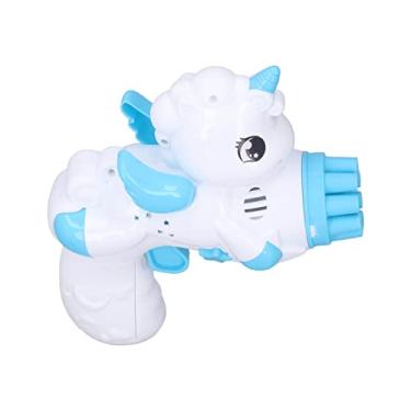 Imagem de Máquina de Bolhas de Sabão, 800 Efeitos de Luz LED Máquina de Bolhas de Sabão Fácil de Operar Automática para Crianças Com Mais de 3 Anos (Azul claro)