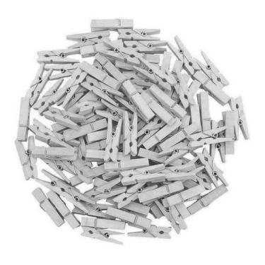 Imagem de Mini Pregador de Madeira - 50 unidades - Extra Festas, Branco