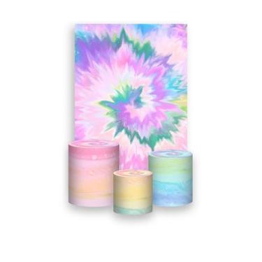 Imagem de Painel De Festa Vertical 1,50 x 2,20 + Trio De Capas Cilindro - Tie Dy