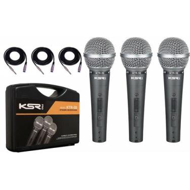 Imagem de Kit 3 Microfone Profissional Sm Ktr58 Ksr Pro + Cabo P10