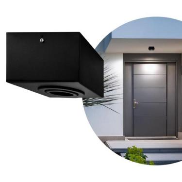 Imagem de Kit 5 Spot Plafon Sobrepor Box Quadrado Mr16 Direcionável Preto - Ilum