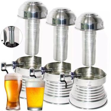 Imagem de Suqueira Cervejeira de Vidro com Bastão de Gelo Térmico 3,5L - Prata -