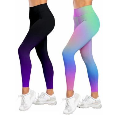 Imagem de Kit 2 Calça Legging Fitness Academia Degrade Caminhada Estampada Funci