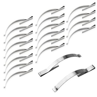 Imagem de DGHAOP 20 peças de clipes de canto de mola de tensão de tela de janela de aço inoxidável 0,5 x 56 mm tela de retenção deslizante em canal de alumínio com segurança e segurança