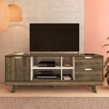 Imagem de Rack Michigan Artely com 2 gavetas e 4 nichos para TVs de até 65 polegadas