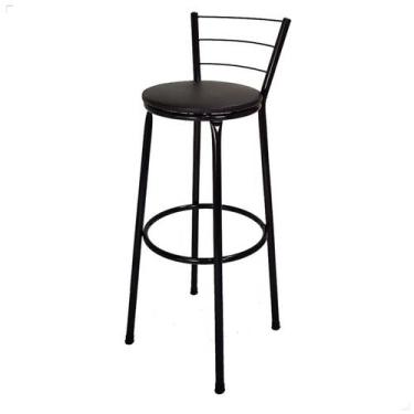 Imagem de Banco Banqueta Bistrô Alta Americana Bar Bancada Estrutura Preta Cozin