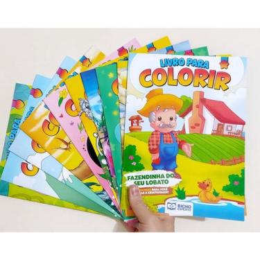 Imagem de Kit C/ 10 Revistas Grandes Para Colorir Temas Variados Infantil - CULT