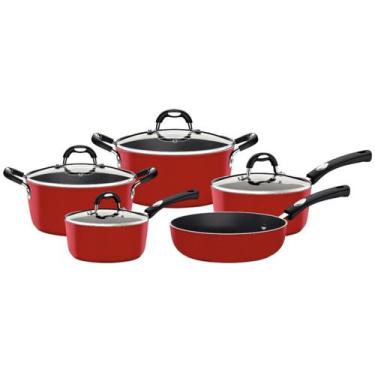 Imagem de Jogo de Panelas Tramontina Mônaco 5 Peças Vermelho, Vermelho, 5 Peças