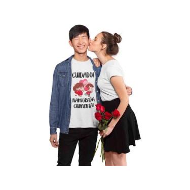 Imagem de Camisetas Dia Dos Namorados Casal Noivos Crush Cuidado Namorada Ciumen
