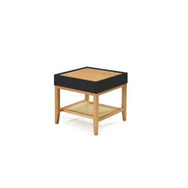 Imagem de Mesa Lateral Multiuso ML-01 c/ 1 Gaveta Madeira Laca Preta - Studio Ma
