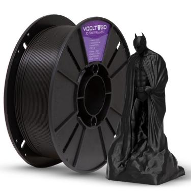 Imagem de Filamento Para Impressora 3D - PLA Preto Velvet - 1Kg - 1,75mm - Voolt3D