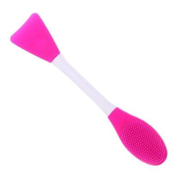 Imagem de Pincel Duplo Silicone Limpeza Facial Skincare Pink - shop mix