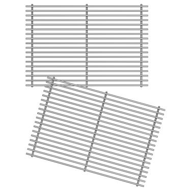 Imagem de Htanch 7528 (2 unidades) Peças de grelha de cozinha de aço inoxidável de 9 mm para churrasqueiras a gás Weber Genesis E-310 E-320 E-330 S-310 S-320 S-330 EP-320 ESP-310 ESP-320 Modelos de
