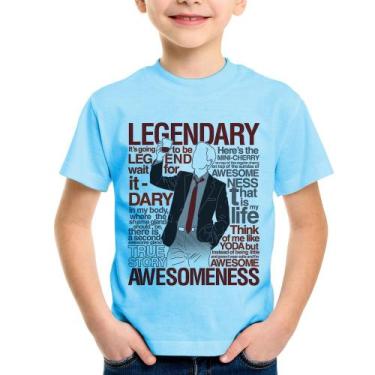 Imagem de Camiseta Infantil Legendary Awesomeness - Foca na Moda, Azul bebê, 4