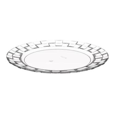Imagem de Prato Médio Transparente Crippa para Servir Sobremesa Doces Mesa Posta