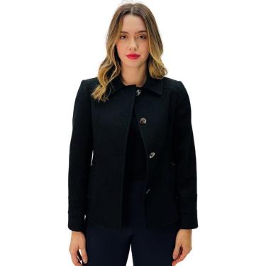 Imagem de Casaco Malise Curto em Lã Batida Feminino-Feminino
