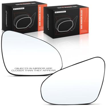 Imagem de A-Premium Vidro espelhado não aquecido do lado do motorista e do passageiro de 2 peças com placa de suporte compatível com Toyota Corolla 2014-2019 - Espelho retrovisor lateral externo