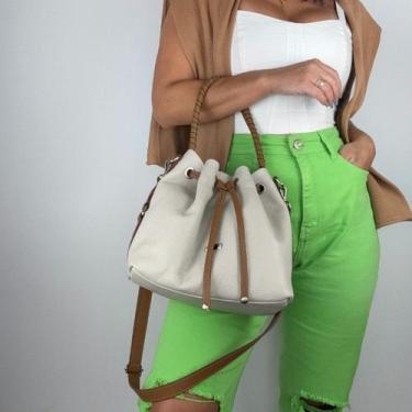 Imagem de Bolsa recuo em couro legítimo b.1086, Gelo caramelo