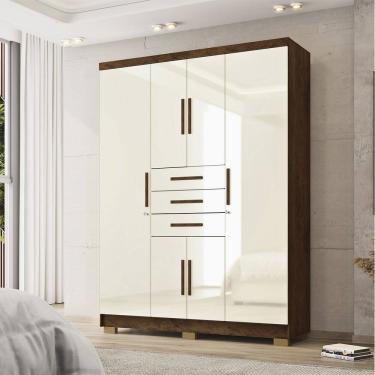 Imagem de Guarda Roupa Roupeiro Solteiro Taurus Imbuia Champanhe Vila Rica