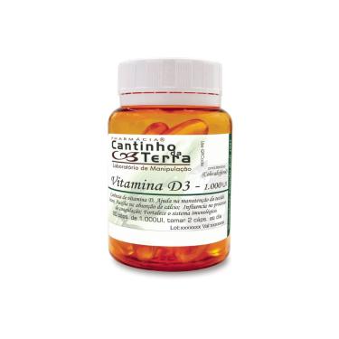 Imagem de Vitamina D3 1.000 ui/ 60capsulas Oleosas - Kit com 2 potes