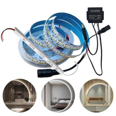 Imagem de Fita De 240 Led/M 12V 5M + Botão De Toque Espelho + Fonte - CBC