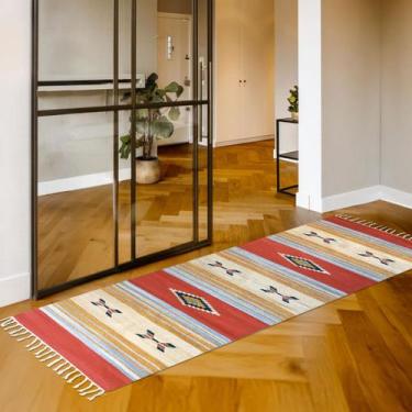 Imagem de 1 Tapete Porta Capacho Passadeira Kilim Original 60x180 M07 - IDEALIZA