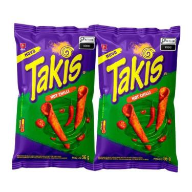Imagem de Kit 2 Salgadinho de Milho Takis Hot Chilli Picante 56g