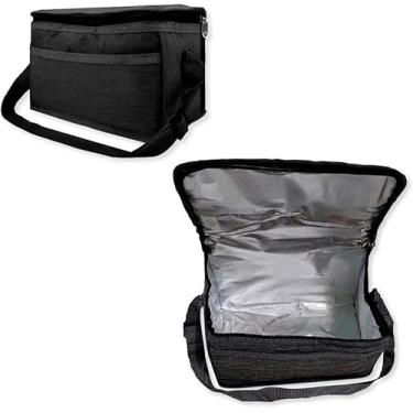 Imagem de Bolsa Térmica Porta Marmita Fitness com Manta de Alumínio Ideal para Refeições, Bebidas e Lanches (Preto)